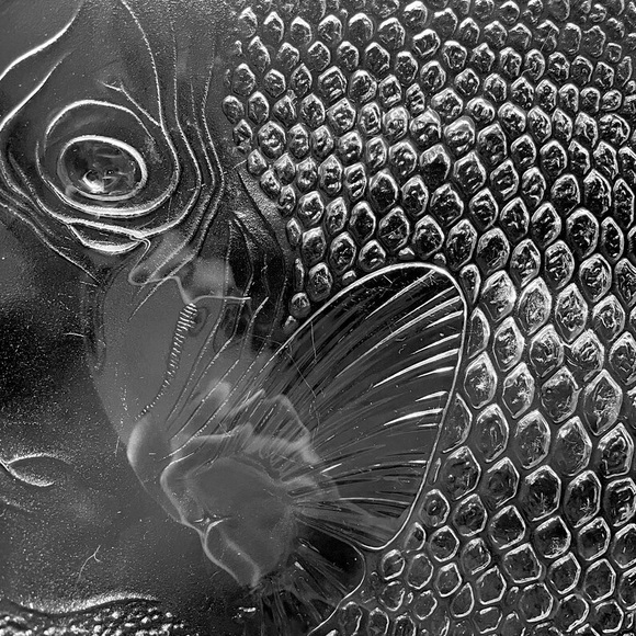 Vintage 1970s Arcoroc France -Poisson- 16" Serving Platter Fish Clear Embossed - Picture 5 of 7